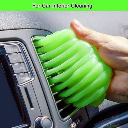 Wazood Super Clean Magic Cleaning Slime Gel Dust Remover Flexible Reusable Soft Glue for Car for Computers Laptops Mobiles (Super Clean) 100 Gram + 30 Gram green Vehicle Interior Cleaner