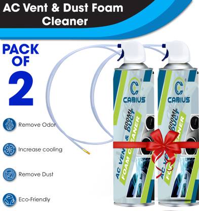 CABIUS Car AC Vent & Duct Cleaner Odor Neutralizer Spray Form (Pack of 2) AC Vent & Duct Cleaner 600 Each ML Vehicle Interior Cleaner