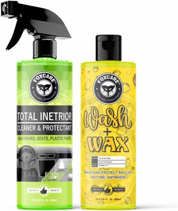FOXCARE Total Interior Cleaner & Protectant & Wash + wax combo Total Interior Cleaner & Protectant & Wash + wax auto shampoo - (pack of 2) Vehicle Interior Cleaner