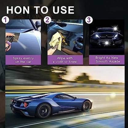 DAVAL ENTERPRISE Car Cleaning Spray 3 in 1 High Protection Quick Car Coating Spray, Car Wax Polish Spray Vehicle Interior Cleaner