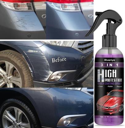 JENIM 3 in 1 High Protection Quick Car Coating Spray Cleans, 4 Vehicle Interior Cleaner