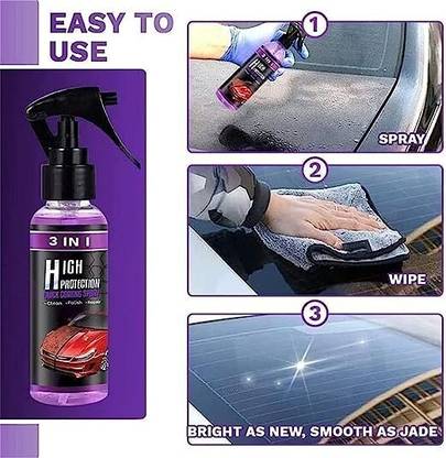 DAVAL ENTERPRISE Car Cleaning Spray 3 in 1 High Protection Quick Car Coating Spray, Car Wax Polish Spray Vehicle Interior Cleaner