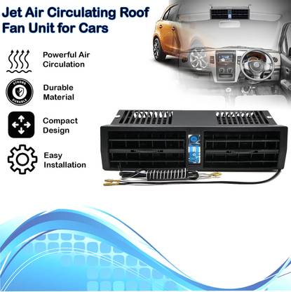 aksmit Jet Air Car A/C Air Circulating Roof Fan Unit Black For Micra Car Interior Fan