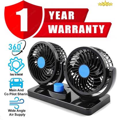Gadiparts Car Fan 12V 360 Head 2 Speed Quiet Strong for All Auto Vehicles-G1280 Car Interior Fan