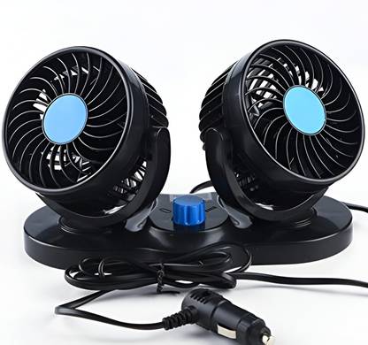 EliteAuto Car Fan 12V 360 Degree Rotatable Dual Head 2 Speed Quiet Strong Dashboard Auto Cooling Air Fan (Universal Fit For All Cars) Car Interior Fan