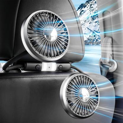 SUPVOX USB Car Fan Dual Head Adjustable Rotation 55 Car Interior Fan