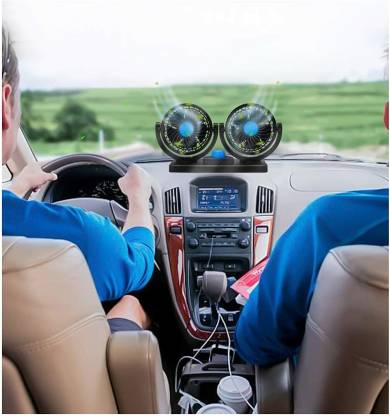 ACE 12V Car Dashboard Fan 360 Degree Rotatable High Speed Fresh Air Circulation Car Interior Fan