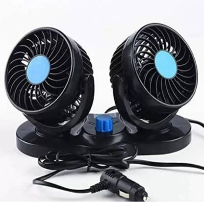 Ajeetech Mitchell 12V Auto Cooling Fan Headrest 360 Degree Rotatable Dual Head High Speed Car Interior Fan