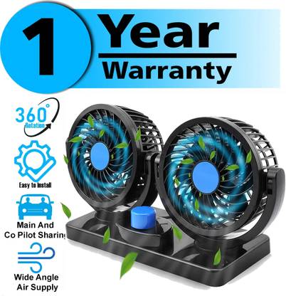 Gadiparts Car Fan 12V 360 Head 2 Speed Quiet Strong for All Auto Vehicles-Y831 Car Interior Fan