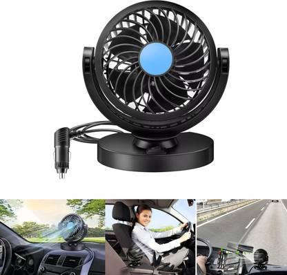 Rhtdm Car Fan 12V 360 Degree Rotatable Single Head_KJGH533 Car Interior Fan