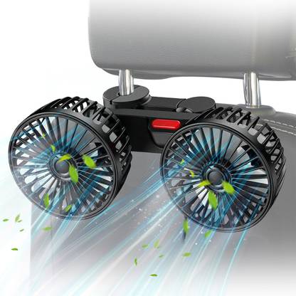 Tomtopp Electric Car Fans for Rear Seat Passenger Portable Fan Headrest 360 Degree Car Interior Fan