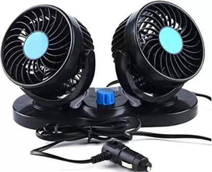 Ajeetech 100% Copper motor Mitchell 12V 360 degree air flow with low noice extra cooling Car Interior Fan