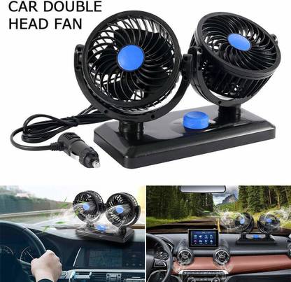 Miwings Car Fan 12V 360 Head 2 Speed Quiet Strong for All Universal Cars Car Interior Fan