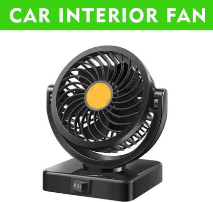SORAX Single Car Dashboard Fan 12V 360 Head 2 Speed Quiet Strong for All Universal Car Interior Fan