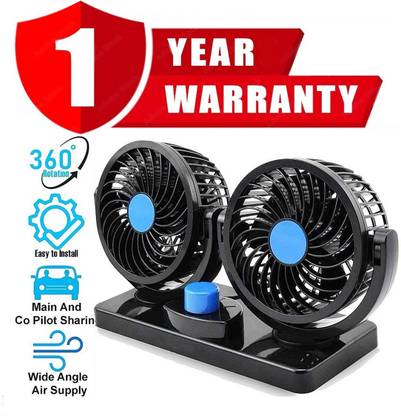 Evren Car Fan 12V 360 Head 2 Speed Quiet Strong for All Auto Vehicles-Y2778 Car Interior Fan