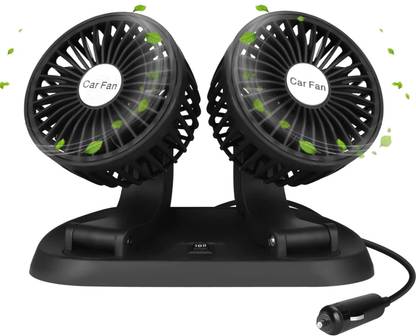 Taveesa 360° Adjustable Dual Head Cooling Air Car Fan Dashboard Cooler Fan Portable_01 Car Interior Fan