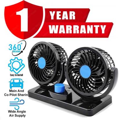 carempire Car Fan 12V 360 Head 2 Speed Quiet Strong for All Auto Vehicles-CMP0751 Car Interior Fan