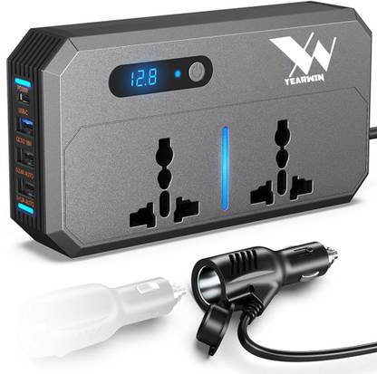 Yearwin Car Power Inverter 200W with 4 USB & 2 AC Port with Digital Display and QC3.0 Car Inverter