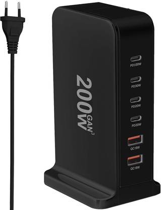Cubonic 200W Super Fast Charger Adapter, 6-Port with PD Technology, Universal for Phone Car Laptop Charger