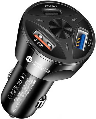 HoMei 55W Dual Type C-USB +PD Port Fast Car Charger Car Laptop Charger