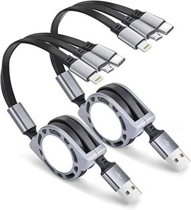 CARWORLD 2/PCS Multi Retractable Fast Charger Cable USB Cord with Phone/Type C/Micro Car Laptop Charger