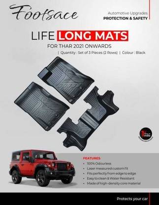 Footsace TPV Tray Mat For  Mahindra Thar