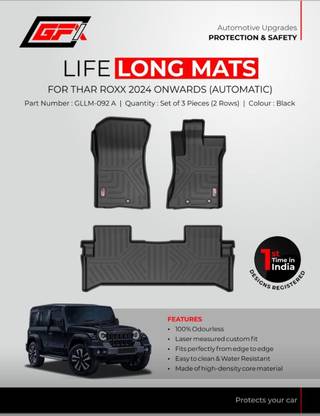 GFX TPV Tray Mat For  Mahindra Thar Roxx