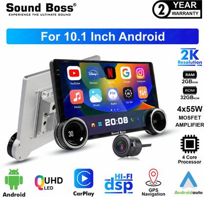 Sound Boss 2K Diamond Series Androidify 4th Gen 10.1 Inch 2GB/32GB Android With AHD Camera. Car Stereo