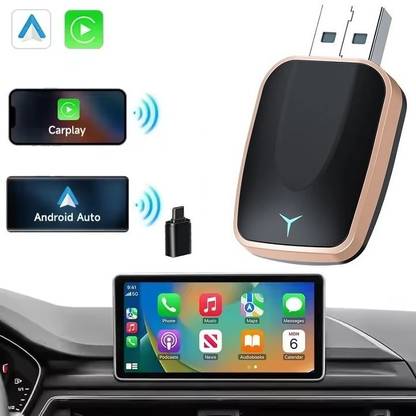 Exblack 2 in 1 Wireless Carplay & Android Auto USB Adaptor for Car Plug N Play OEM Car Stereo