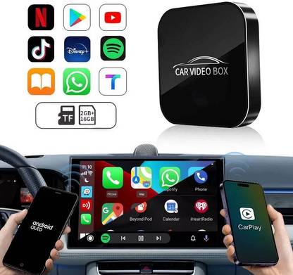 Exblack Wireless Carplay & Android Adapter for YouTube, Netflix (2GB+16GB) Car Stereo
