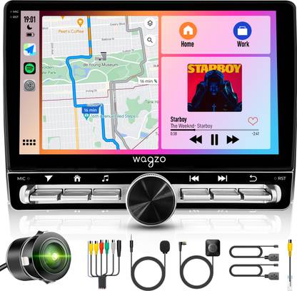 Wagzo 2K Diamond Pianoseries CarPlay Android Auto 4thGen10.1in|4GB,64GB|With AhdCamera Car Stereo
