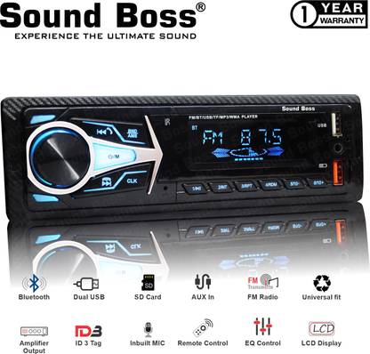 Sound Boss HI-FI SB-121 Charge Pro+ Dual-USB/FM/SD/AUX/Bluetooth Car Stereo