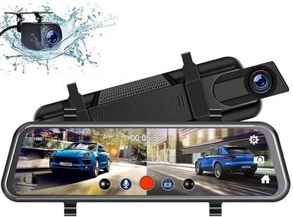 Aksmy Dual Dash Camera | 10" IPS Touch Screen | Full HD | Front & Rear Reverse Camera Car Stereo