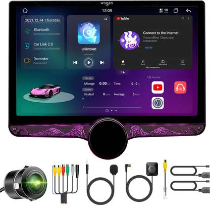 Wagzo 2K Diamond Car Android10.1In|4GB+64GB|4thGen,QLED 4Core|WAP-24| With Ahd Camera Car Stereo