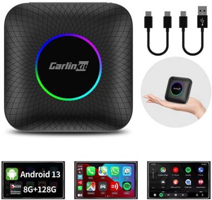 CarlinkIt AIBox LED 8+128GB Andriod13 3-in-1 Wireless CarPlay/Android Auto with Play Store Car Stereo