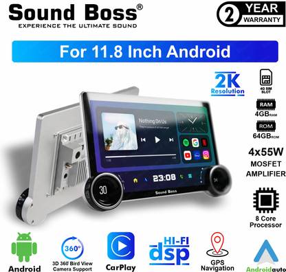 Sound Boss 2K Diamond Series Androidify 4th Generation 11.8 Inch (4GB/64GB) Android. Car Stereo