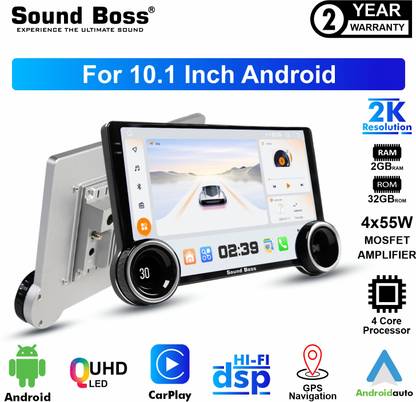 Sound Boss QLED 2K Diamond Series Androidify 4th Generation 10.1 Inch (2GB/32GB) Android. Car Stereo