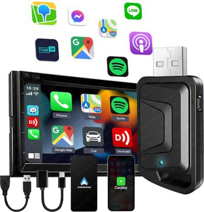 Sound Boss Mini Wired To Wireless Carplay & Android Auto Usb Adaptor Plug N Play For OEM Car Stereo