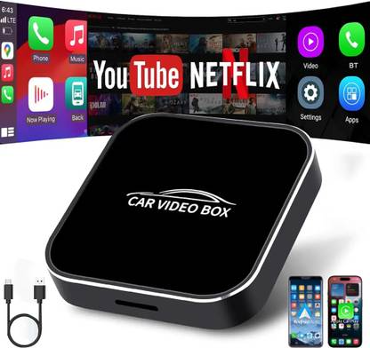 Exblack 3 in 1 Wireless Carplay & Android Adapter for YouTube, Netflix (2GB+16GB) Car Stereo