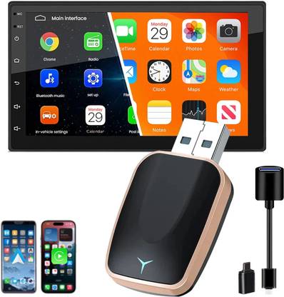Exblack 2 in 1 Wireless Carplay and Android Auto Adapter,Bluetooth 2.4 & 5.8Ghz WiFi Car Stereo
