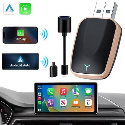 Exblack 2 in 1 Wireless Carplay & Android Auto USB Adaptor for Car Plug N Play OEM Car Stereo