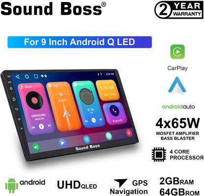 Sound Boss Androidify 3rd Generation Bass Blaster 9' Inch QLED Android Car-Play (2GB/64GB) Car Stereo
