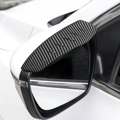 carempire 2 Pcs Car Side View Mirror Rain Guard Carbon Fiber Texture Rubber Car Mirror Rain Blocker