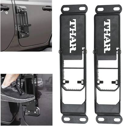 ASRYD Door Hinge Step with Folding Foot Pedal Compatible for Mahindra Thar Black Car Pedal Assembly