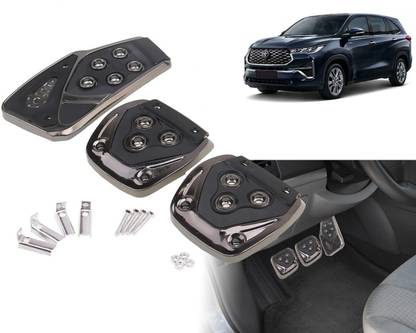 Selifaur BP60 - 3 Pcs Black Non-Slip Manual Car Pedals kit Pad Covers Set Innova Hycross Car Pedal