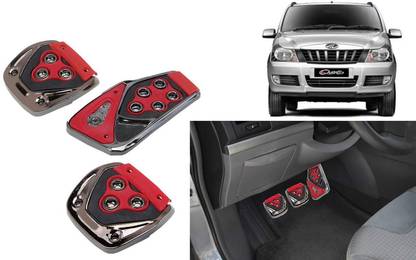 Motopex 3Pcs Non-Slip Manual Car Red Pedals kit Pad Covers Set-130 Car Pedal