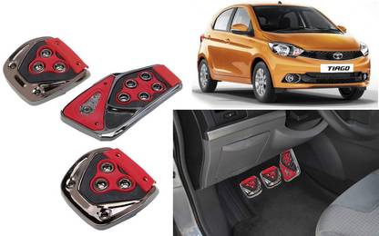 Motopex 3Pcs Non-Slip Manual Car Red Pedals kit Pad Covers Set-33 Car Pedal