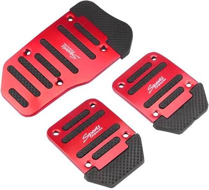 Mr fix 3 Pcs Red Non-Slip Manual Car Pedals kit C1 Car Pedal