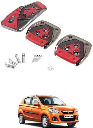 AuTO ADDiCT Car Pedal Cover 3 Pcs Non-Slip Pad (Red) FOR MARUTI SUZUKI ALTO K10 Car Pedal