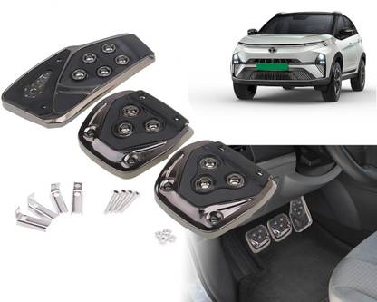 Selifaur BP54 - 3 Pcs Black Non-Slip Manual Car Pedals kit Pad Covers Set Nexon EV Car Pedal